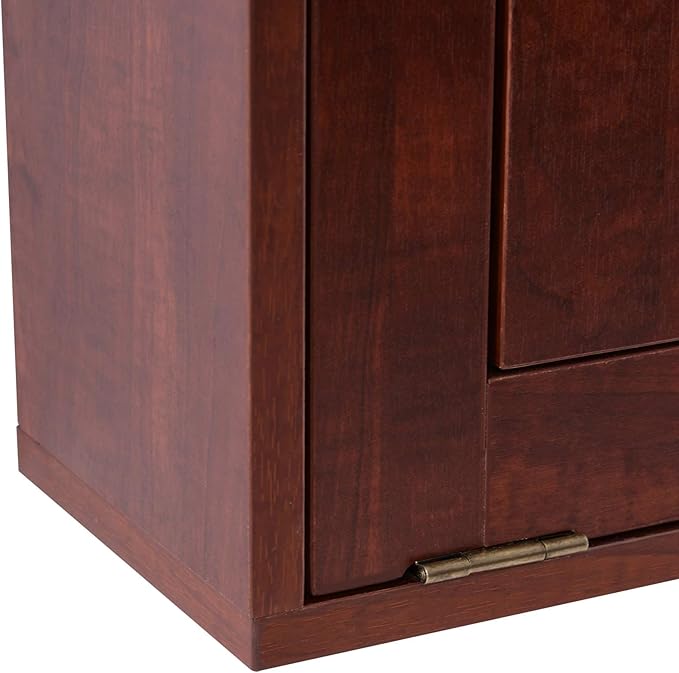 HOMCOM Compact Fold Out Wall Mounted Convertible Desk with Storage, Mahogany