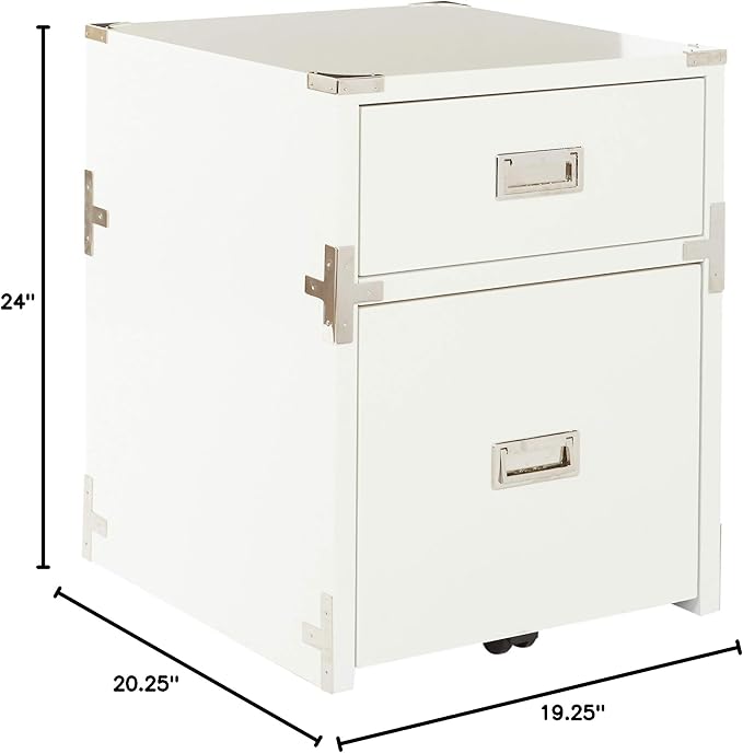 OSP Home Furnishings Wellington 2-Drawer File Cabinet, White