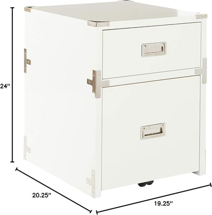 OSP Home Furnishings Wellington 2-Drawer File Cabinet, White