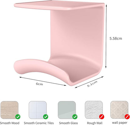 HomeMount Headphone Hook Under Desk - Headphone Holder Under Table, Adhesive Gaming Headphone Stand Hanger Desk Mount for Most Headphone (Pink)