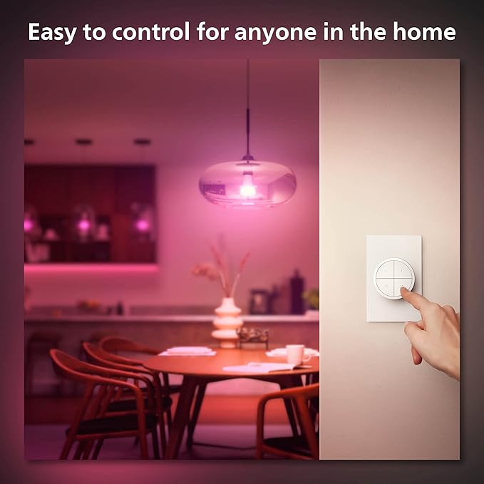 Philips Hue Wall Tap Dial Light Switch, Portable, White - 2 Pack - Requires Hue Lights and Hue Bridge - Smart Home - Easy, No-Wire Installation