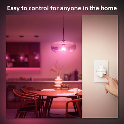 Philips Hue Wall Tap Dial Light Switch, Portable, White - 2 Pack - Requires Hue Lights and Hue Bridge - Smart Home - Easy, No-Wire Installation