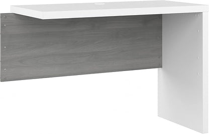 Bush Business Furniture Echo Desk Return/Bridge, Pure White and Shiplap Gray