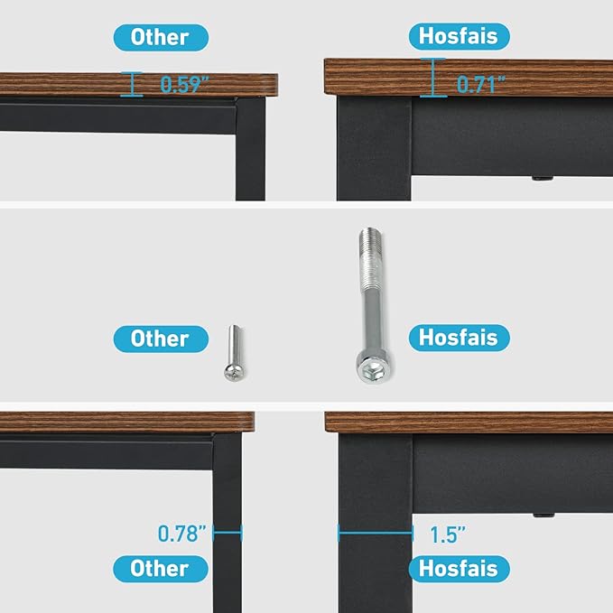 Computer Desk with Power Strip and Monitor Stand, 40" Desk for Home Office Small Space, Small Writing Desk Study Table Workstation with Cup Holder Headphone Hook, Easy Assembly