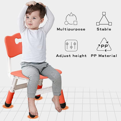 Adjustable Kid Chairs Indoor 3 Level Adjustable Suitable for Children Age 2-6. Maximum load-bearing 220LBS Suitable for Family Classroom and Nursery Child Seat Set (2-Pack-Red)
