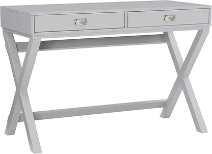 Linon Grey 2-Drawer Writing Jaycee Desk
