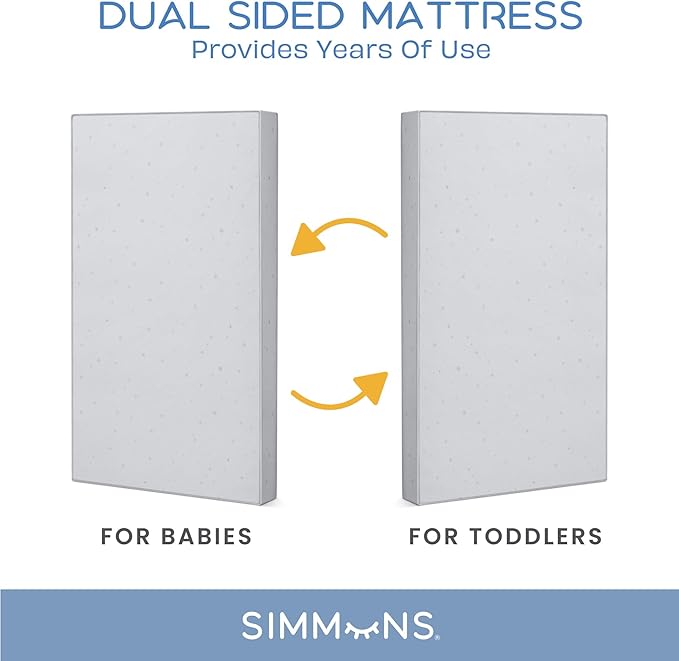 Delta Children Heartland 4-in-1 Convertible Crib, Black + Twinkle Galaxy Crib and Toddler Mattress (Bundle)