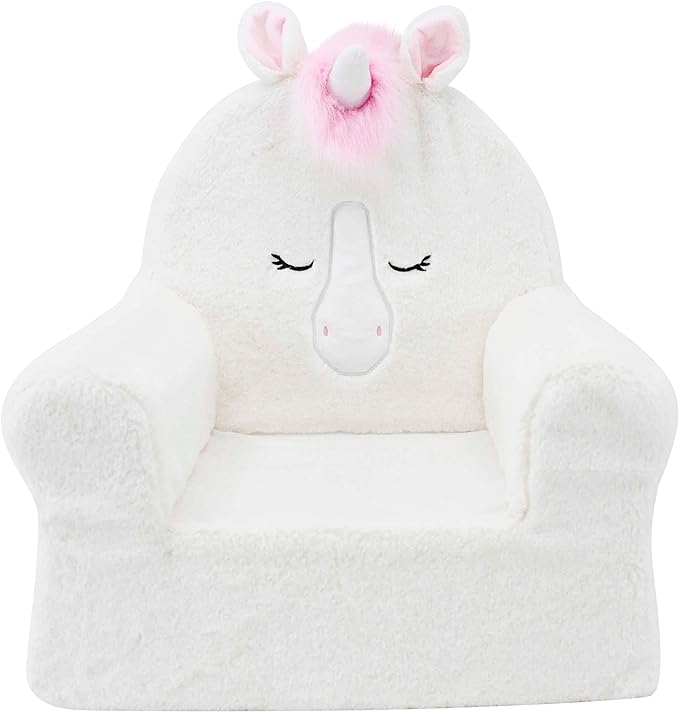 Soft Landing Animal Adventure Ivory Sweet Seats | Premium Character Chair with Carrying Handle & Side Pockets Unicorn