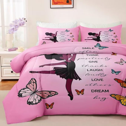Black Girl Comforter Full Sets,Black Girl Magic Bedding Set,African American Girl Comforter Set for Kids Teens,Cute Afro Melanin Princess Toddler Bed Set