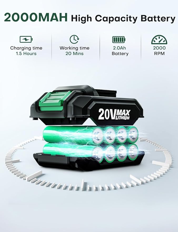 K I M O. Cordless Leaf Blower Vacuum Combo 4 IN 1, 3 Nozzles for Inflation & Compression,3 Modes & Variable Speed, 20000RPM 150MPH, 2000mAh Battery, Extended Tube, Mini Leaf Blowers for Lawn Care|Yard