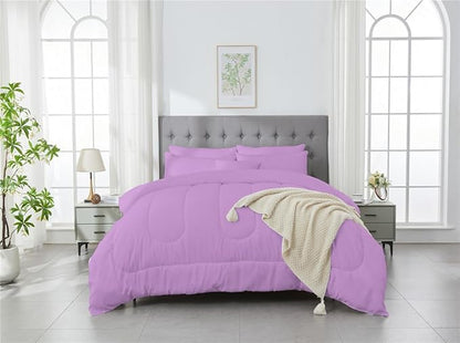 3 Piece Solid Color All Season Bedding Comforter Set Microfiber Soft Lightweight Bedding Set for Kids Teens Adults Room Decor with 1 Comforter and 2 Pillowcases King