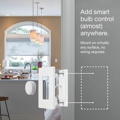 Lutron Aurora Wallplate Bracket For Paddle/Decorator Switch | For use with Aurora Smart Bulb Dimmer | L-AWALL1-WH | White