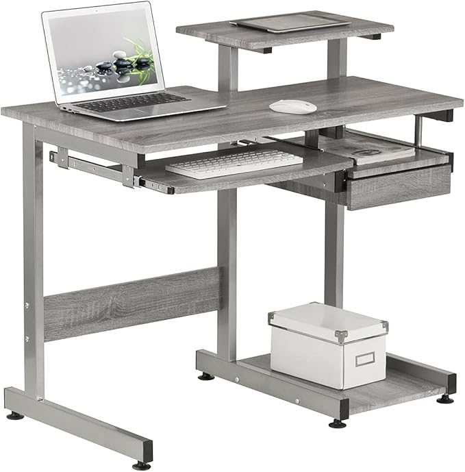 NicBex Laik-DW-00053-DX Desks, 37.75" W x 22" D x 35.25" H, Gray