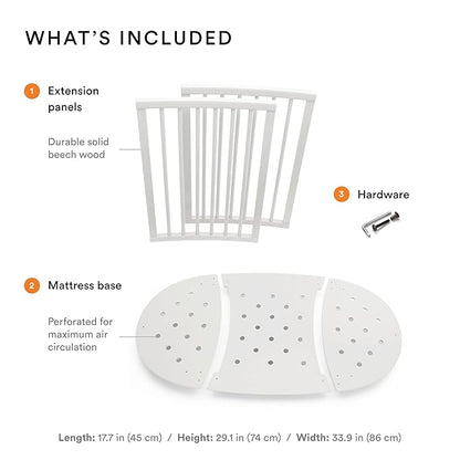 Stokke Sleepi Bed Extension, White - Convert Sleepi Mini Crib Into Sleepi Bed - Suitable for Children Up to 3 Years - Mattress Sold Separately - Extends Bed to 50 Inches
