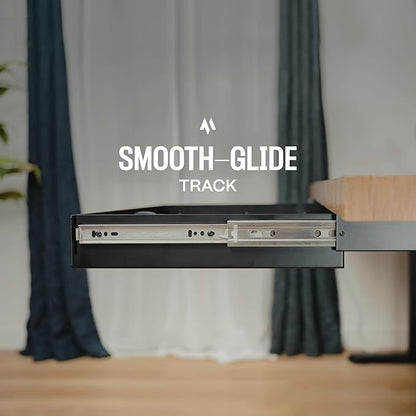 Under Desk Drawer For Desk, Standing Desk Drawer Attachment Under Desk Drawer Slide Out, Carbon Steel Office Drawers Under Desk Pull Out Undermount Drawer, Sliding Underdesk Drawer - 21.5*14*2.8 in