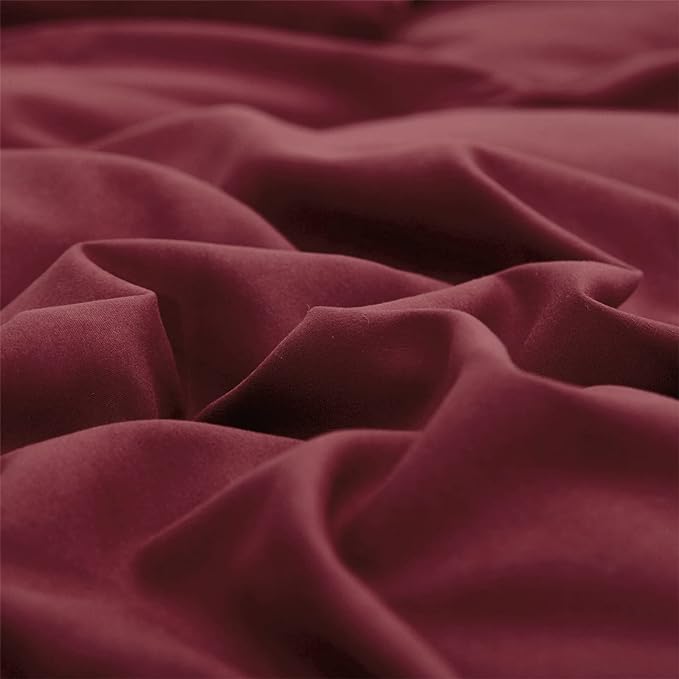 Burgundy Comforter Set Cal King Size Dark Red Bedding Set Pure Burgundy Beddig Soft Durable Quilt Set Women Durable Lightweight Plain Burgundy Blanket Men Breathable Dark Red Bed Comforter Set