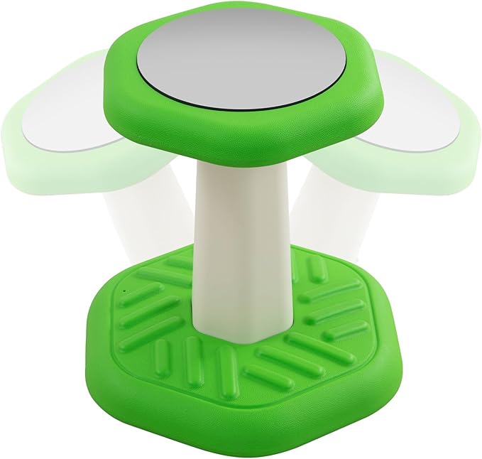 Kids Wobble Stool Chair Seat, Flexible Classroom Seating Improves Focus, Posture & Helps ADHD/ADD. Wobble Stools for Classroom Seating, Ages 3-8, Blue+Green