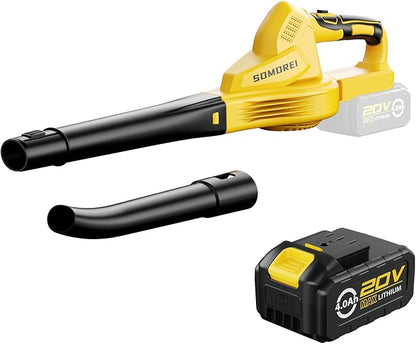 Cordless Leaf Blower Battery Powered: 20V Electric Leaf Blower with Charger and 4.0Ah Battery - Lightweight Small Blower Battery Operated for Driveway | Patio | Garage