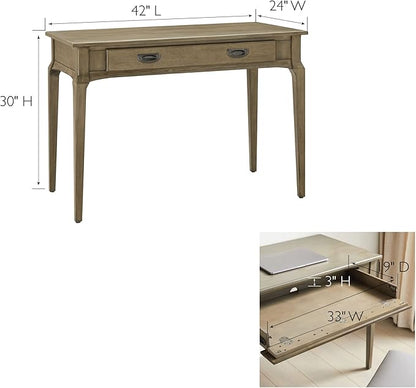 Leick Home 22400-GR Stratus Laptop Computer Desk with Drop Front Keyboard Drawer, Smoke Gray