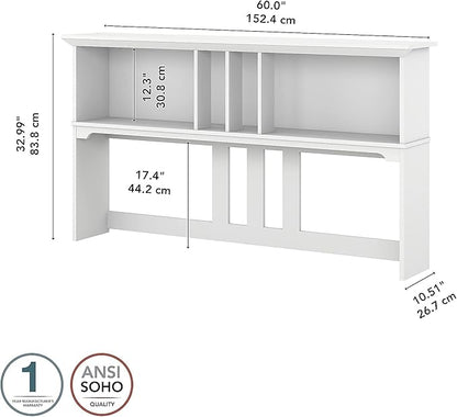Salinas Casual Hutch for L-Shaped Desk, Pure White