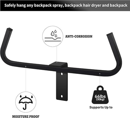 Backpack Sprayer Wall Mount Rack Hanger Backpack Leaf Blower Rack Holder Garden Tool Garage Organizer and Storage，Hunting Pack Storage Tactical Gear Stand (2 PCS)