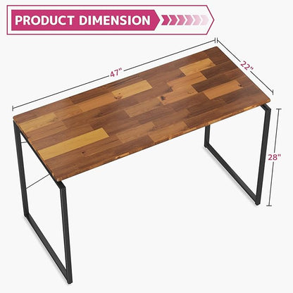 Acme Jurgen Wooden Rectangle Top Writing Desk in Oak and Black