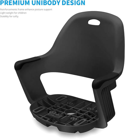 Kids Desk Chair: Ergonomic Kids Computer Chair | Adjustable Kids Office Chair with Wheels & Arms | Study Chair for Girls and Boys - Kids Chair Desk with Wheel Covers (Piano Black)