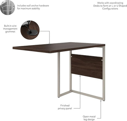Bush Business Furniture Hybrid Desk Return/Bridge, 42W x 24D, Black Walnut