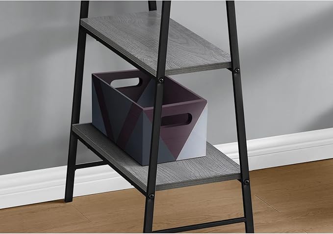 Monarch Specialties 7524 Computer Desk, Home Office, Laptop, Storage Shelves, 48" L, Work, Metal, Laminate, Grey, Black, Contemporary, Modern Desk-48, 47.25" L x 23.75" W x 30" H