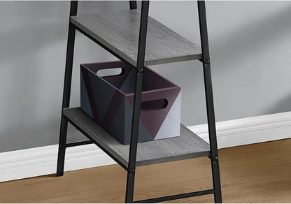 Monarch Specialties 7524 Computer Desk, Home Office, Laptop, Storage Shelves, 48" L, Work, Metal, Laminate, Grey, Black, Contemporary, Modern Desk-48, 47.25" L x 23.75" W x 30" H