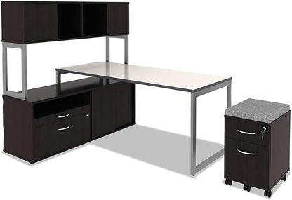 Alera ALEVABFES Valencia Series 15.88 in. x 19.13 in. x 22.88 in. Mobile Box/File Pedestal - Espresso