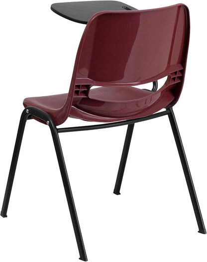 Flash Furniture HERCULES Burgundy Ergonomic Shell Chair with Right Handed Flip-Up Tablet Arm