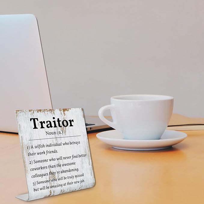 Coworker Leaving Traitor Gifts Sarcastic Farewell Gifts for Coworkers Work Bestie Gifts Going Away Gift for Coworkers Woman Good Luck Gifts for Coworkers Leaving Colleague Farewell Signs Gift LD7