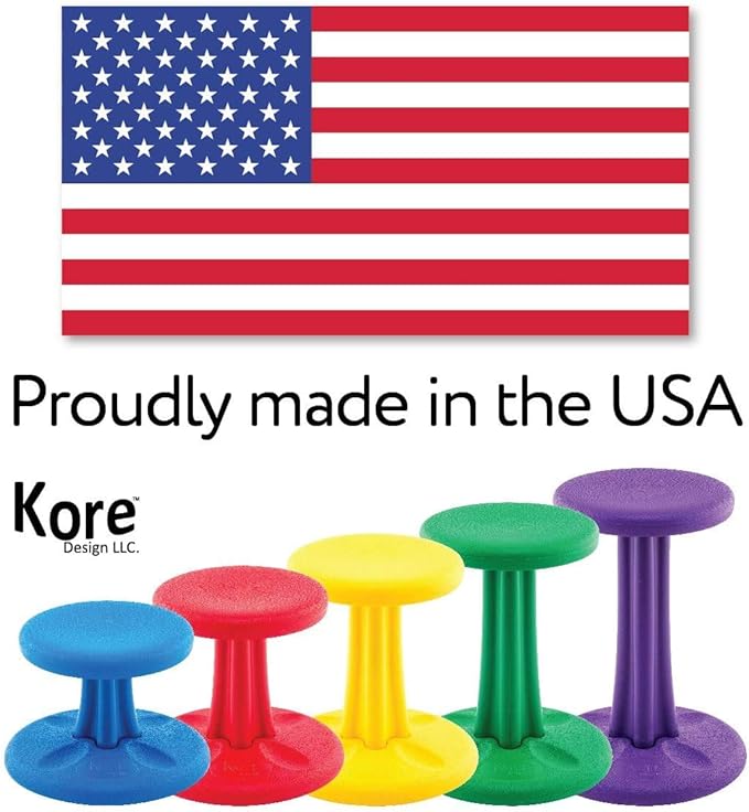Kore Kids Preschool Wobble Chair - Flexible Seating Stool for Classroom, Preschool, Kindergarten & Elementary School - Age 4-5 yrs, Dark Blue (12in)