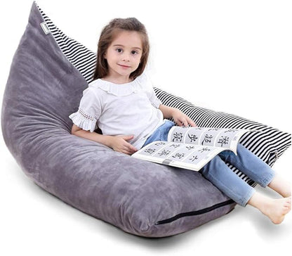 Stuffed Animal Storage Bean Bag Chair Cover | 53" Extra Large Beanbag Cover for Kids and Adults, Plush Toys Holder and Organizer for Boys and Girls | Premium Velvet - Soft & Comfortable