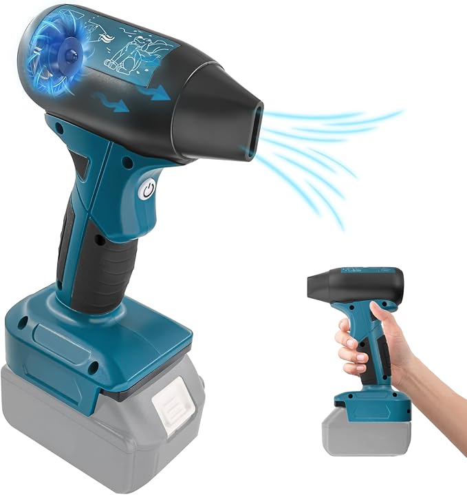 Mini Jet Blower Portable Violent Turbo Fan for Makita 18V Battery, 4-Speed Wireless High Speed Handheld Fan, for Computer Key Board Cleaning,Hair Drying,Camping,Outdoors,Car (No Battery)