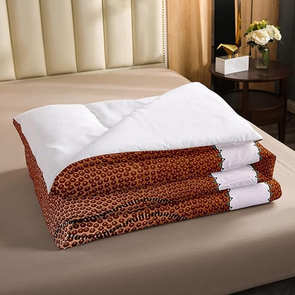 Erosebridal Football Bedding Sets Queen Size Outdoor Games Sports Down Comforter for Boys Kids Red Brown Ball Comforter Set Football Athletic Quilted Duvet with 1 Comforter and 2 Pillow Cases