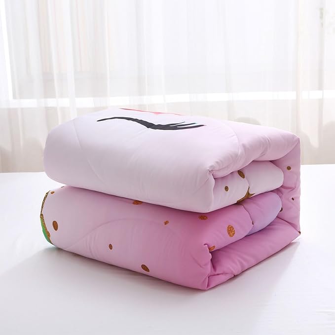 Unicorn Full Bedding Sets for Girls Kids Comforter Set Full Size with 2 Pillowcases Pink and Rainbow Unicorn Room Decor for Girls Bedroom Ultra Soft Machine Washable Toddler Bed Set
