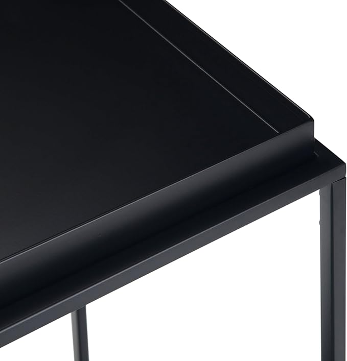 SIMPLIHOME Garner 47 inch Wide Metal Tray Top Console Sofa Entryway Table in Black, for the Living Room, Entryway and Bedroom