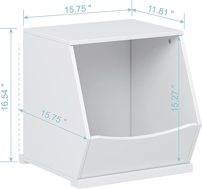 UTEX Toy Storage Organizer,Kids Stackable Toy Storage Bins,Toy Boxes and Storage Cubby for Playroom,Bedroom,Nursery School,White