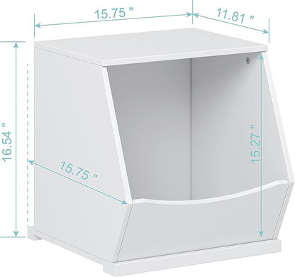 UTEX Toy Storage Organizer,Kids Stackable Toy Storage Bins,Toy Boxes and Storage Cubby for Playroom,Bedroom,Nursery School,White