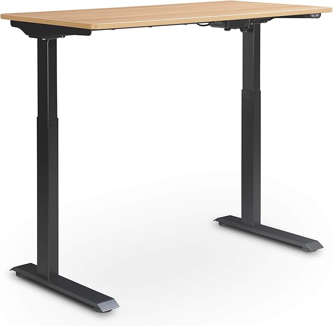 Serta Creativity Electric Height Adjustable Desk, 47" Inch Wood Desktop Sit Stand Table for Office, Work from Home Furniture, Easy to Assemble, Light Brown
