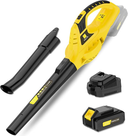 Leaf Blower Cordless,4.0 Ah 21V Handheld Electric Leaf Blower with Battery and Fast Charger, 2 Speed Mode, Lightweight Battery Powered Leaf Blowers for Lawn Care, Patio, Yard, Sidewalk