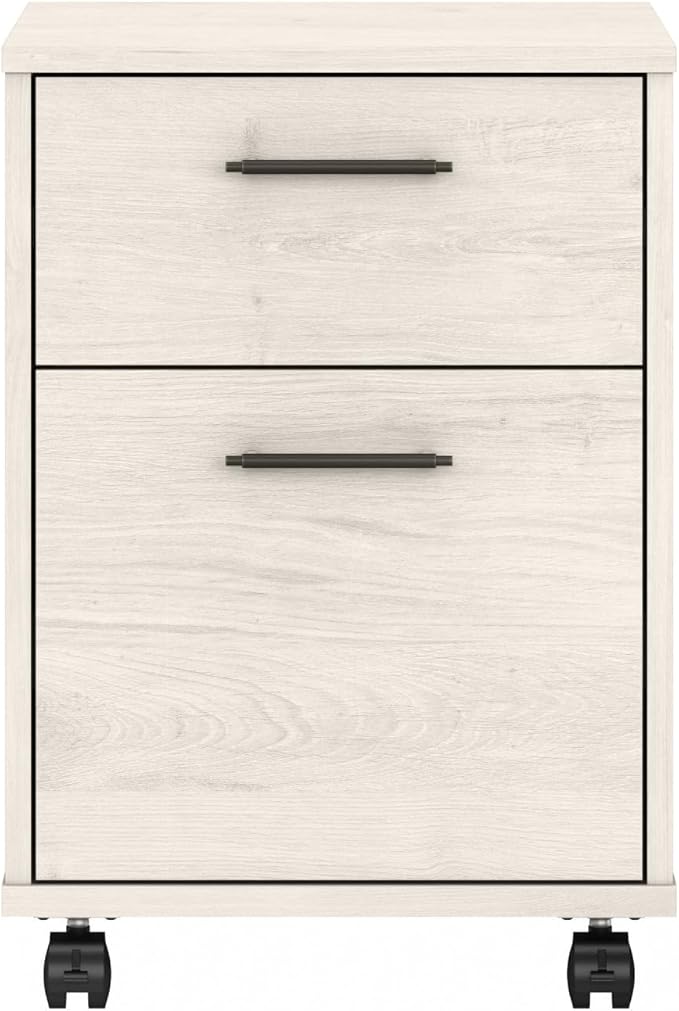 Bush Furniture Key West 2-Drawer Mobile File Cabinet, Letter/Legal, Linen White Oak, 15.75-Inch (KWF116LW-03)