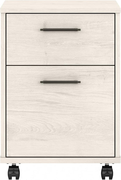 Bush Furniture Key West 2-Drawer Mobile File Cabinet, Letter/Legal, Linen White Oak, 15.75-Inch (KWF116LW-03)