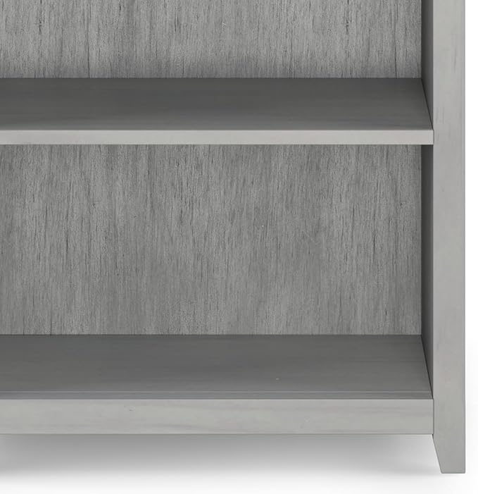 SIMPLIHOME Amherst SOLID WOOD 30 Inch Wide Transitional 5 Shelf Bookcase in Fog Grey, for The Living Room, Study Room and Office
