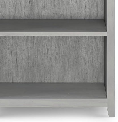 SIMPLIHOME Amherst SOLID WOOD 30 Inch Wide Transitional 5 Shelf Bookcase in Fog Grey, for The Living Room, Study Room and Office