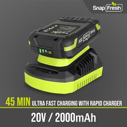 SnapFresh Cordless Leaf Blower - 20V Leaf Blower Cordless with 2.0Ah Li-ion Battery & Fast Charger, 130 MPH 140CFM Electric Leaf Blower Battery Powered Lightweight Sweeper for Sidewalk Hard Surfaces