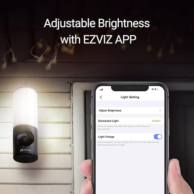 EZVIZ 2K+ Smart Outdoor Security Camera with Floodlight, Built-in 32G Storage, Colour Night Vision, Siren & Light Alarm, AI Human Detection, Two-Way Talk, Waterproof, Hardwired Installation (LC3)
