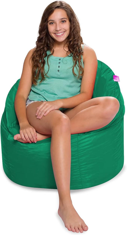 Posh Creations Structured Comfy Bean Bag Chair for Gaming, Reading, and Watching TV, Sonoma Lounge, Microsuede - Tide Pool